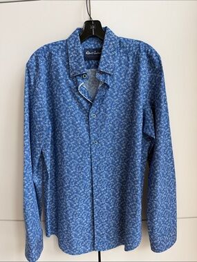 Robert Graham Blue Micropattern Button-Down Shirt